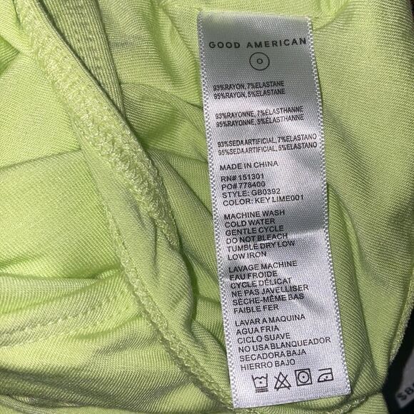 Good American NWT 90s Good Touch One-Shoulder Bodysuit In Keylime Size XS - Picture 9 of 10